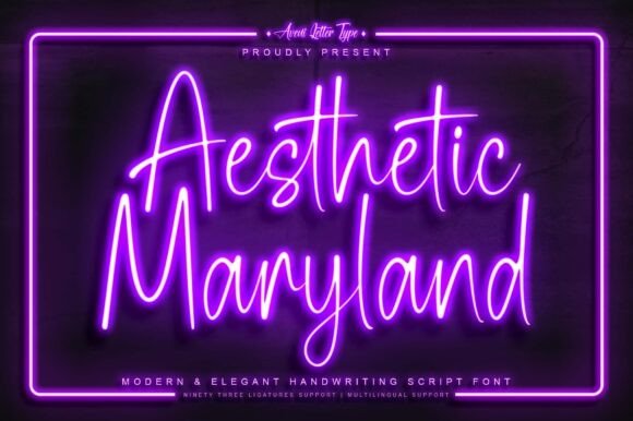 Aesthetic Maryland: The Elegant Font with 93 Ligatures