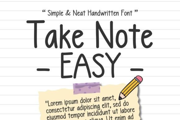 Take Note Easy: The Handwritten Font for Modern Design
